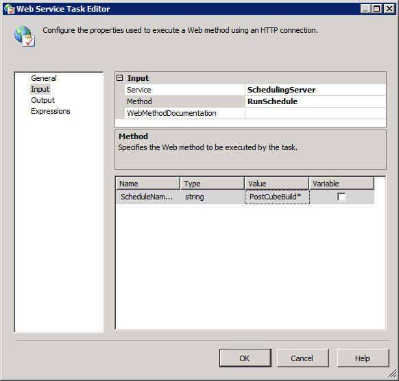 RunScheduleUsingIntegrationServices Input.png