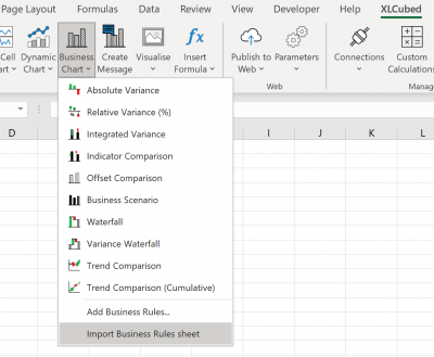 Importing the Business Chart Rules sheet